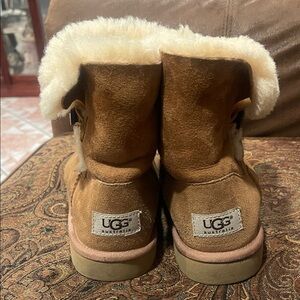 UGG Kids' Brown Boots with Cream Fur